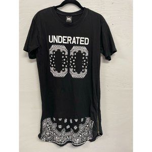 HeyBig T-Shirt Dress with Side Zippers "Underated 00", size XL